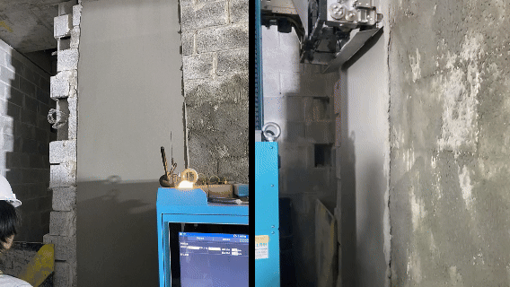 50℃高溫的沙漠地帶，蔚建抹灰機器人在阿聯酋“抹”出完美墻面